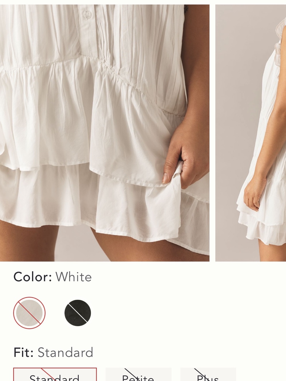 Anthropologie White Ruffled Tiered Mini Dress M - Picture 3 of 9
